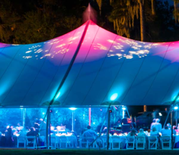 Sailcloth Tent with disco lights